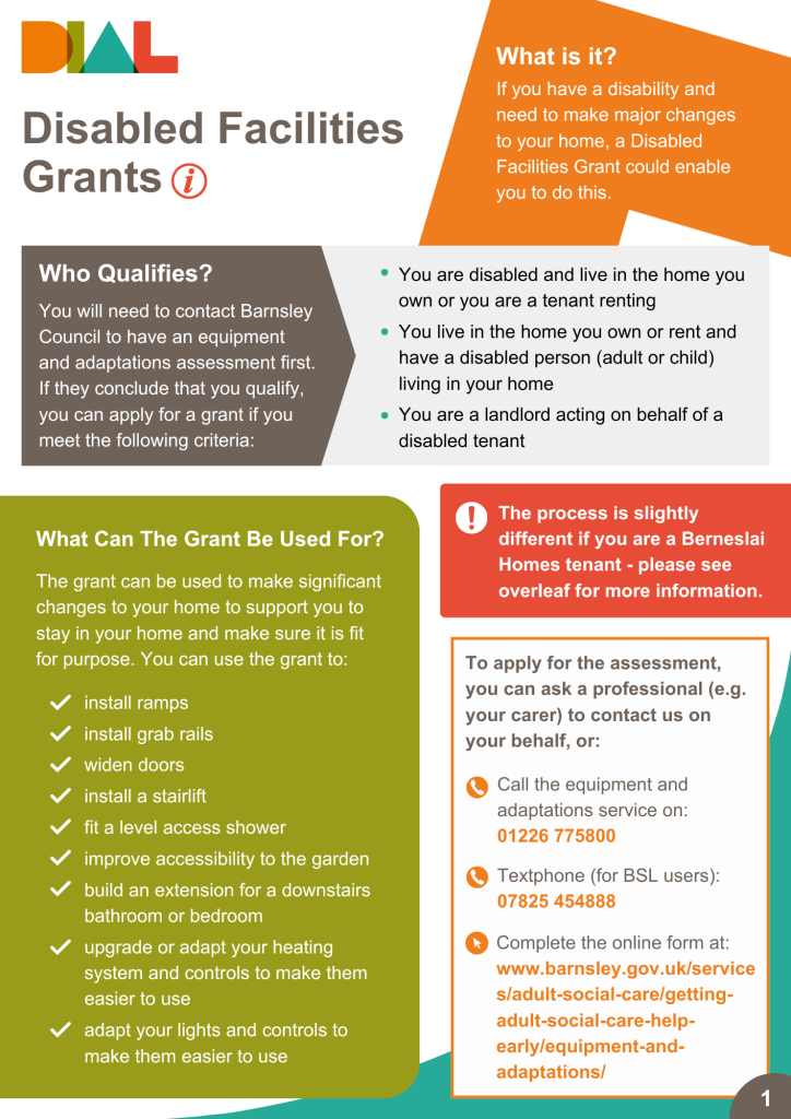 An image of the first page of our Disabled Facilities Grants fact sheet.
